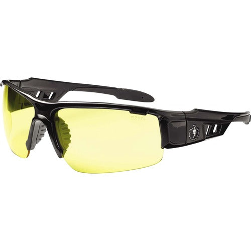 Ergodyne  Safety Glasses,1/2-Blade,Yellow Lens/Black Frame-EGO52050