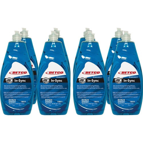 Betco Corporation  Dishwashing Detergent, Manual, Liquid, 38oz, 8/CT, Blue