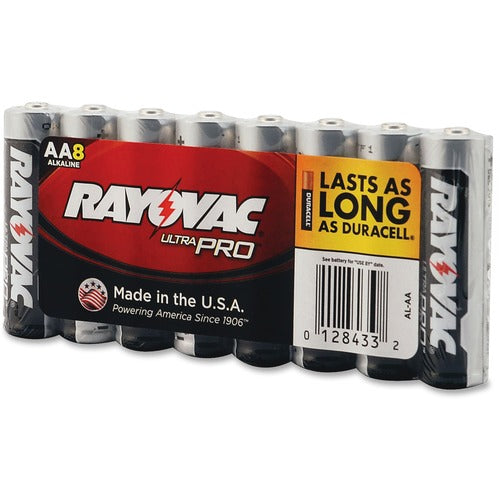 Rayovac Corporation  Industrial Plus Batteries,Alkaline,AA,1.5V,8/PK,12PK/CT,BKGY
