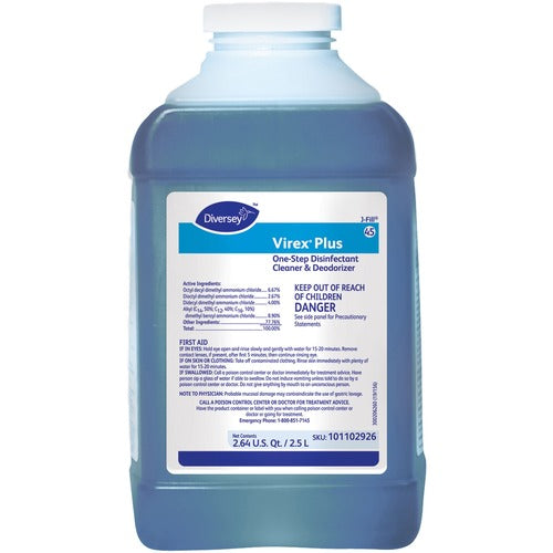 Diversey Care  Disinfectant/Cleaner,Quat,Conc,J-Fill,2.5L,2/CT,Blue-DVO101102926