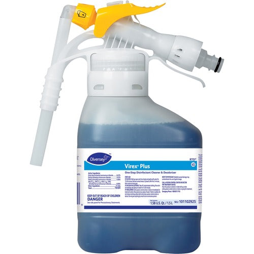 Diversey Care  Disinfectant/Cleaner,Quat,Conc,RTD,1.5L,2/CT,Blue-DVO101102925