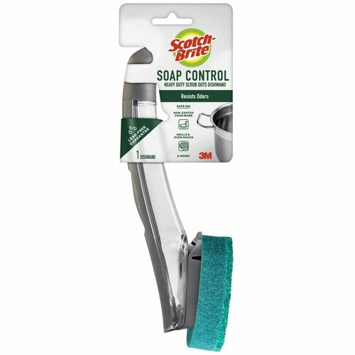 3M  Dishwand,w/Soap Control,Heavy-Duty,Refillable,YW/GN/GY