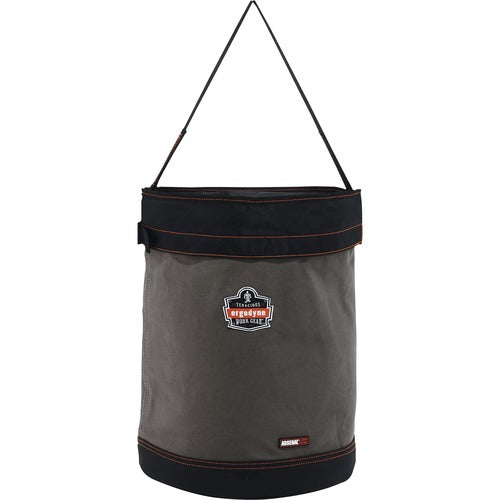 Ergodyne  HoistBucketw/Top,WebHandle,Canvas,XL,16"DIAx20"H,Gray-EGO14835