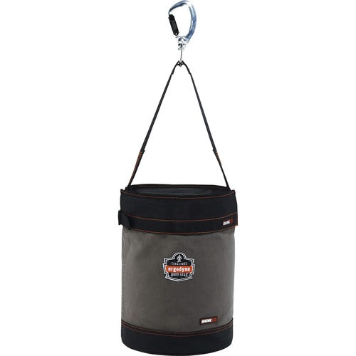 Ergodyne  HoistBucketw/Top,SwivelingCarabiner,Canvas,L,17"H,GY-EGO14840