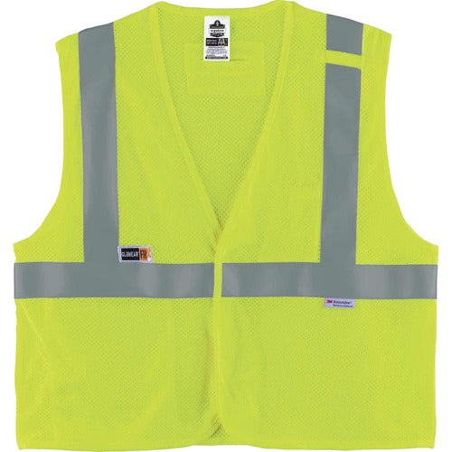 Ergodyne  Safety Vest,FR,Hi-Vis,Hook/Loop,NFPA70E,Modacrylic,L/XL,LM-EGO21495