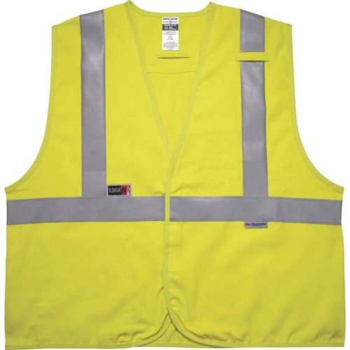 Ergodyne  Safety Vest,FR,Hi-Vis,Hook/Loop,NFPA2112/70E,4X/5X,LM-EGO21469