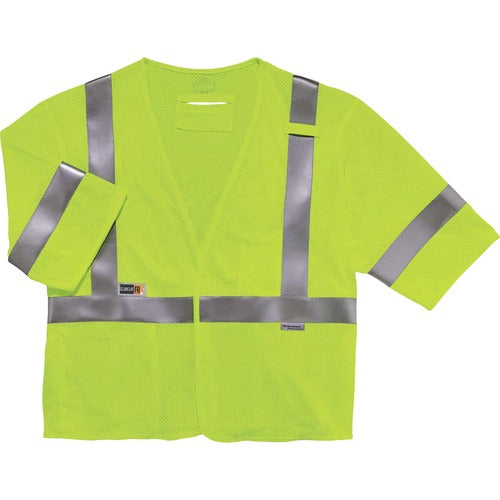 Ergodyne  Safety Vest,FR,Hi-Vis,TypeR,Class3,NFPA70E,Mesh,S/M,LM-EGO22213