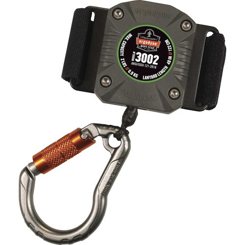 Ergodyne  Tool Lanyard,w/BeltClip/Carabiner,Retractable,2lb Cap,GY-EGO19302