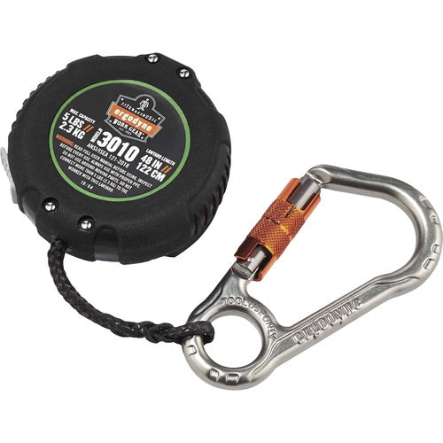 Ergodyne  Tool Lanyard,w/BeltLoopClip/Carabiner,Retractable,BK-EGO19310