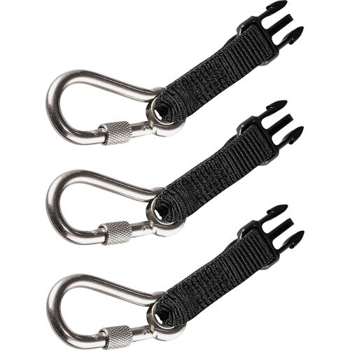 Ergodyne  Lanyard Carabiners,f/Squids 3000 Lanyard,w/Buckle,3/PK,BK-EGO19325