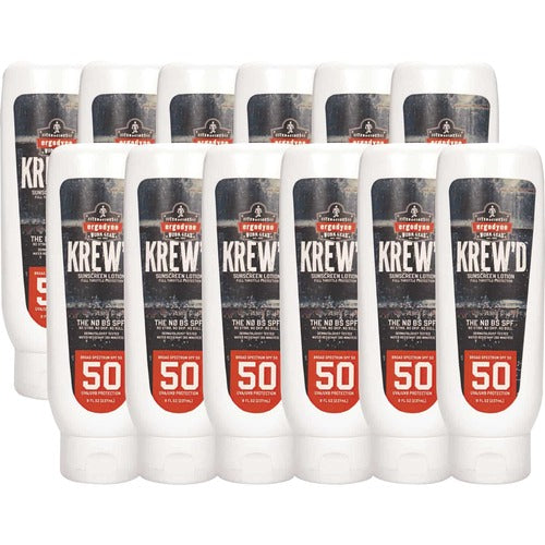 Ergodyne  Sunscreen,Lotion,SPF50,WaterResistant,Hypoallergy,8oz,12/CT-EGO16636