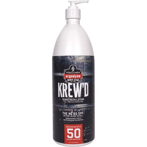 Ergodyne  Sunscreen,Lotion,SPF50,Pump,Hypoallergenic,Non-Greasy,32oz-EGO16635
