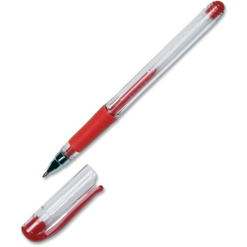 SKILCRAFT  Gel Pen, Refillable, 0.7mm, Medium Pt, 1 Dozen, Red Ink