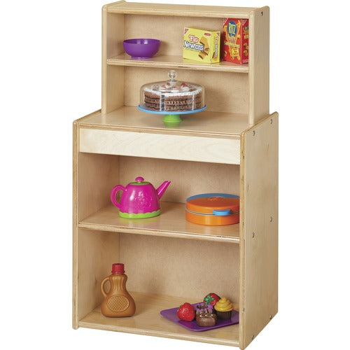 Jonti-Craft, Inc.  Cupboard,f/Play Kitchen,4-Shelf,18"x12"x32-1/2",Baltic