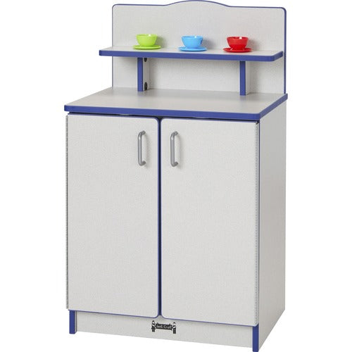 Jonti-Craft, Inc.  Play Kitchen Cupboard, Blue Edge, 20"Wx15"Dx33-1/2"H, Gray