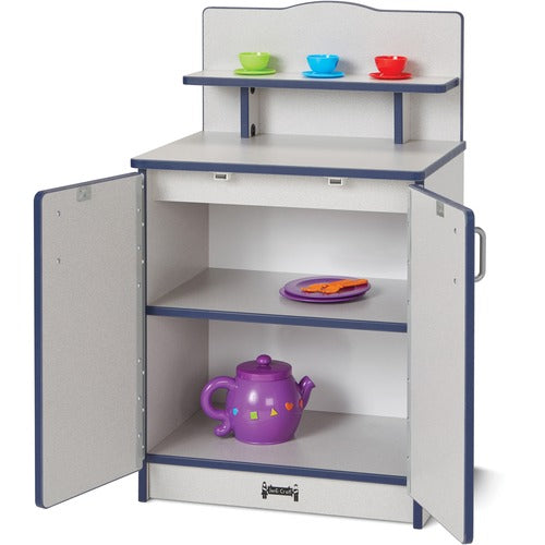 Jonti-Craft, Inc.  Play Kitchen Cupboard, Navy Edge, 20"Wx15"Dx33-1/2"H, Gray