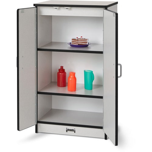 Jonti-Craft, Inc.  Play Kitchen Refrigerator, Black Edge, 20"Wx15"Dx27"H, Gray