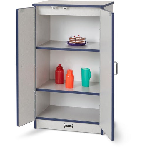 Jonti-Craft, Inc.  Play Kitchen Refrigerator, Navy Edge, 20"Wx15"Dx27"H, Gray
