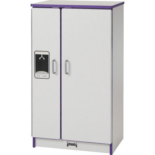 Jonti-Craft, Inc.  Play Kitchen Refrigerator, Purple Edge, 20"Wx15"Dx27"H, Gray