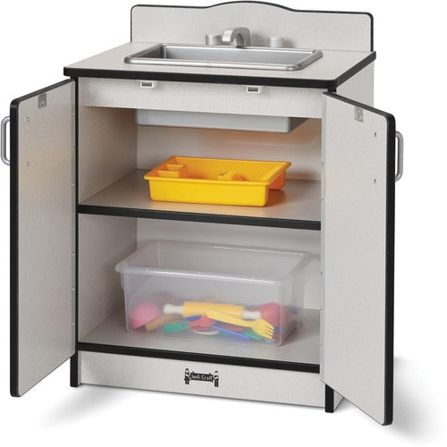 Jonti-Craft, Inc.  Play Kitchen Sink, Black Edge, 20"Wx15"Dx27"H, Gray