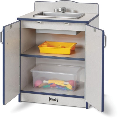 Jonti-Craft, Inc.  Play Kitchen Sink, Navy Edge, 20"Wx15"Dx27"H, Gray