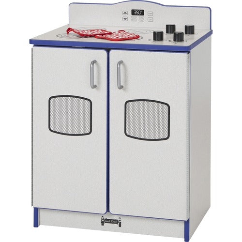 Jonti-Craft, Inc.  Play Kitchen Stove, Blue Edge, 20"Wx15"Dx27"H, Gray