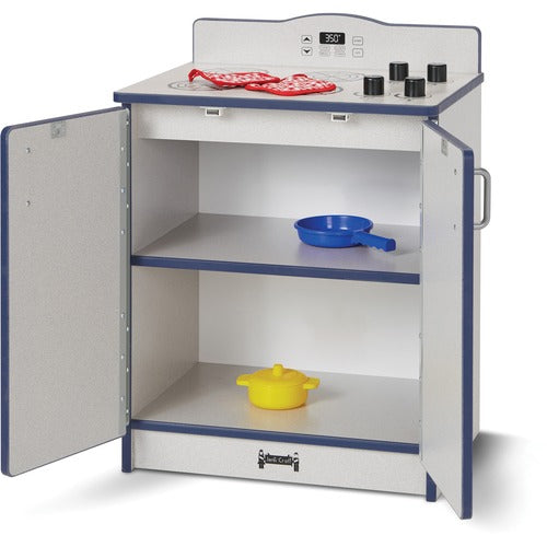 Jonti-Craft, Inc.  Play Kitchen Stove, Navy Edge, 20"Wx15"Dx27"H, Gray