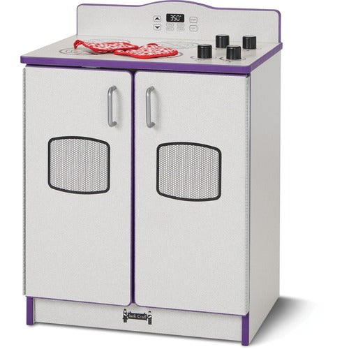 Jonti-Craft, Inc.  Play Kitchen Stove, Purple Edge, 20"Wx15"Dx27"H, Gray