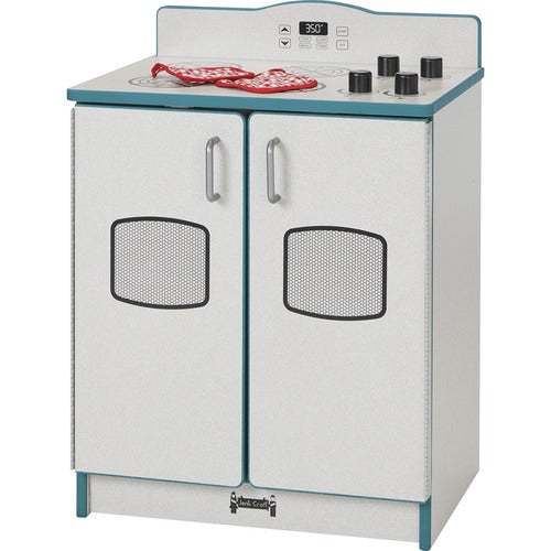 Jonti-Craft, Inc.  Play Kitchen Stove, Teal Edge, 20"Wx15"Dx27"H, Gray