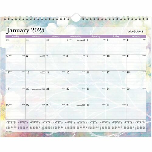 AT-A-GLANCE  Wall Calendar,Dreams,Mthly,12Mths,Jan-Dec,15"x12",MI