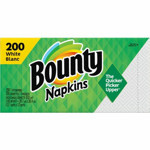 Procter & Gamble Commercial  Napkins, Quilted, 1-Ply, 12"x12", 200/PK, White