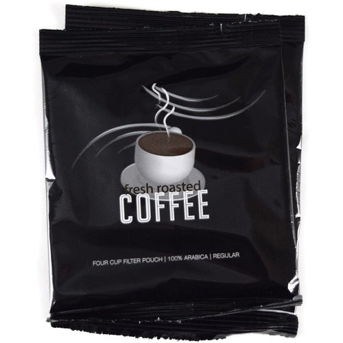 Coffee Pro  Coffee, Regular, 4 Cup Filter Pouch, 200/CT, Black