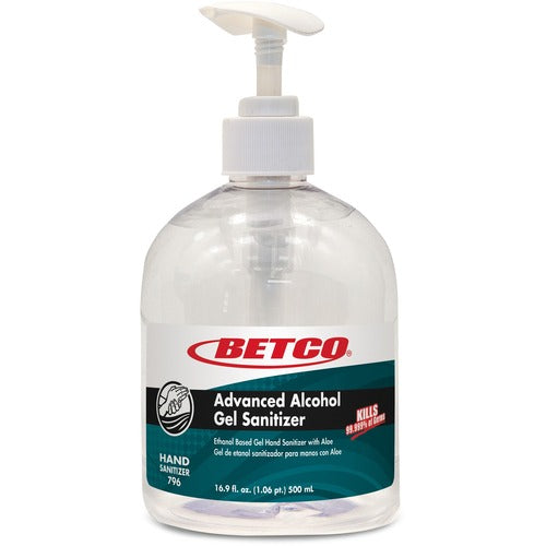 Betco Corporation  Hand Sanitizer, Gel, Alcohol-Based, 500ml, Clear