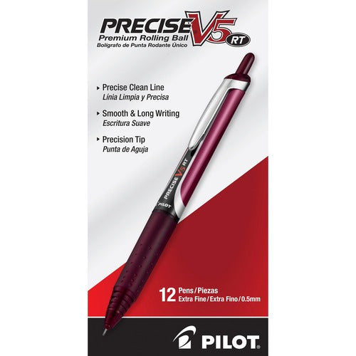 Pilot  Pen, Rolling Ball, 0.5mm Point, 3/5"x3/5"x5-3/5", Burgundy