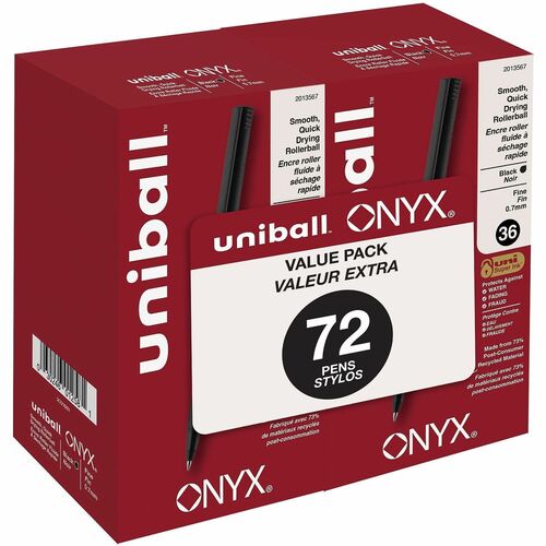 uni-ball Corporation  Rollerball Pen,Nonrefillable,0.7mm,72/PK,Black Ink/Barrel