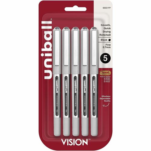 uni-ball Corporation  Pen, Rollerball, Nonrefillable, 0.7mm, 5/PK, Black