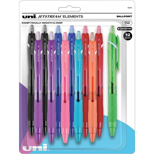 uni-ball Corporation  Pen, Ballpoint, 1.0mm Point, Jetstream,12/PK, AST