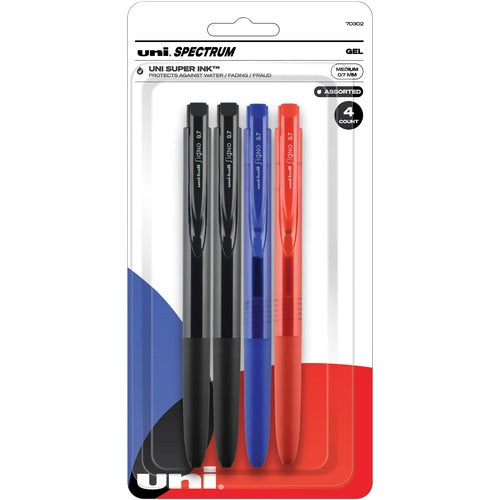 uni-ball Corporation  Pen, Gel, Spectrum, 0.7mm, 4/PK, Assorted