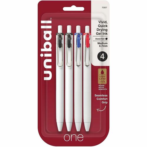 uni-ball Corporation  Pen, Gel, UB One, 0.7mm, 4/PK, Assorted