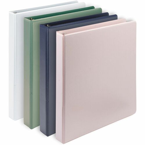 Samsill  Binder,View,D-Ring,1"Cap,Letter,4/PK,Riose/Indigo/Sage/White