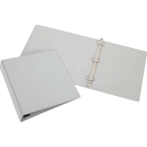 SKILCRAFT  View Binder,Round Ring,w/Pockets,1-1/2" Cap,Letter-size,GY