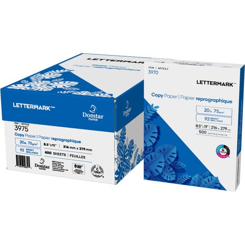 Domtar  Paper, Lettermark, Premium, 8-1/2"Wx11"H, 8 RM/CT, White-DMR3975