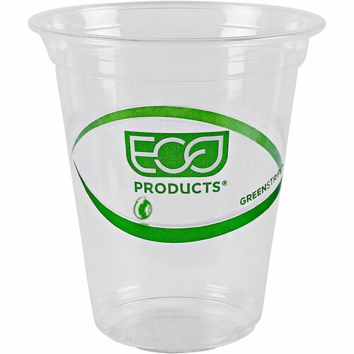 Eco-Products  Cold Cup, Eco Friendly, 16oz, 50/PK, Clear/GreenStripe-ECOEPCC16GSA