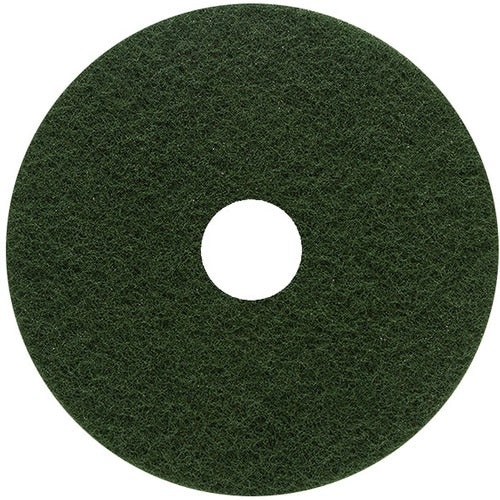 Genuine Joe  Floor Pad, Scrubbing, Heavy-Duty, 18", 5/CT, Green-GJO18402
