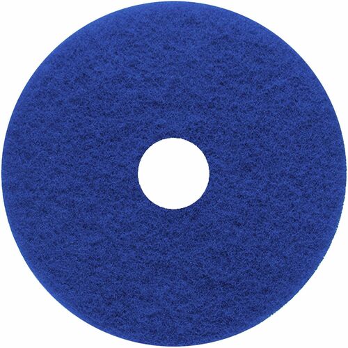 Genuine Joe  Floor Pads, f/Cleaning, 16", 5/CT, Blue-GJO18405