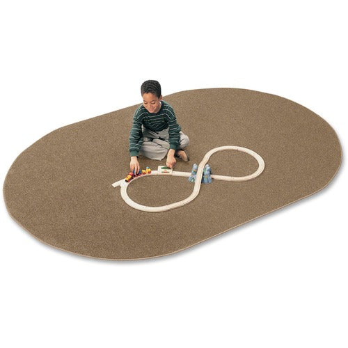 Carpets for Kids  Rug,Anti-static,Nylon,KIDplyBack,Oval,7'6"x12',Sahara