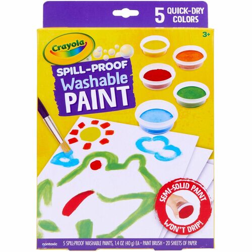 Crayola  Paint Kit, 5 Semi-Solid Paints, 1 Brush, 20 Sheets, MI