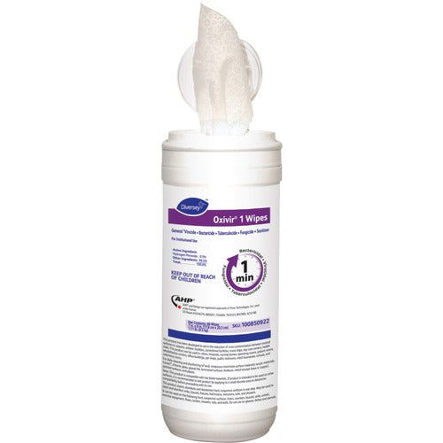 Diversey Care  Wipes,Disinfectant/Cleaner,Oxivir 1,60/Tub,12/CT,WE-DVO100850922