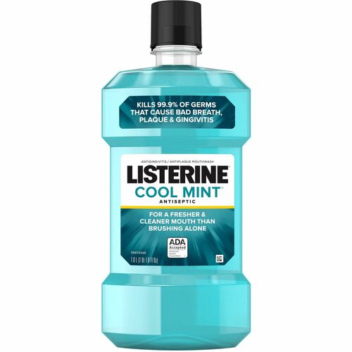 Johnson & Johnson  Mouthwash,Anticavity,Cool Mint,1 Liter, Aqua