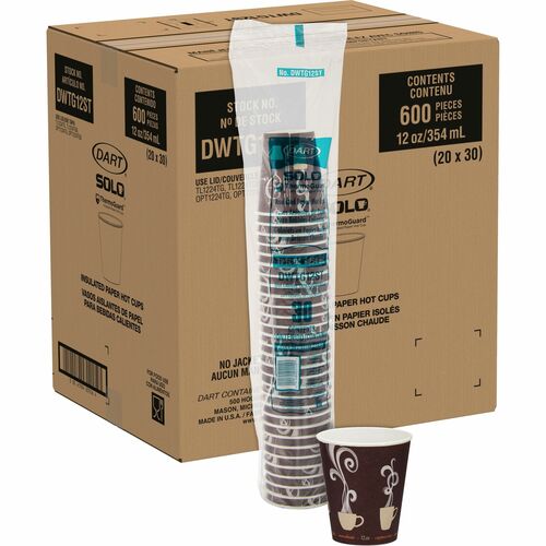 Solo Cup Company  Hot Cups,Insulated,Lined,Steam Design,12oz,600/CT,MI